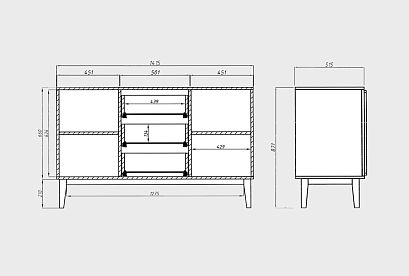 Тумба 3-х секционная "Чикаго"; *ВМФ-1785; агат