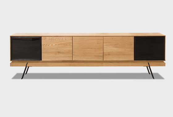 Тумба под ТВ "Этна" 200 массив дуба, металл 5