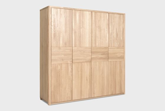 Шкаф для одежды 4-х дверный "Норд" (с ящиками) массив дуба 5
