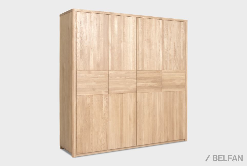 Шкаф для одежды 4-х дверный "Норд" (с ящиками) массив дуба 1