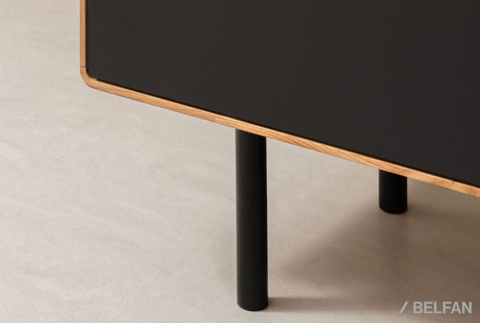 Тумба под ТВ высокая "Норман" 3 (с ящиками) массив дуба, МДФ, металл 4