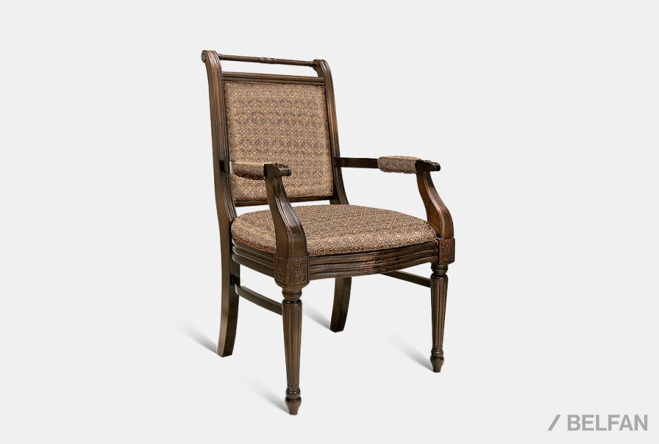 Стул с подлокотниками "Престиж" массив и шпон берёзы 1