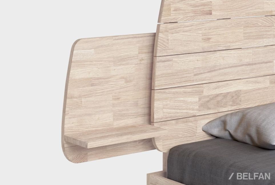 Полка прикроватная "Уоллстрит" массив дуба, МДФ 2