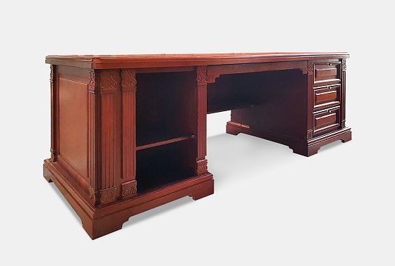 Стол рабочий с приставками "Престиж" массив и шпон берёзы 5