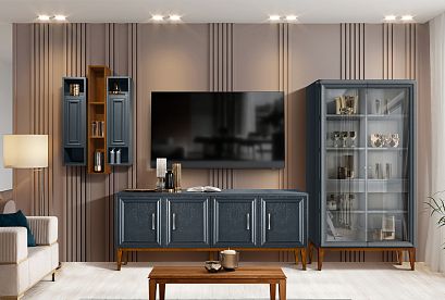 Шкаф настенный "Сакраменто" (левый); *А-016.17; сумеречный