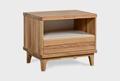 Тумба прикроватная "Уоллстрит" (с нишей); *А-012.07; к-бейц-масло, ф-бейц-масло, п-белый