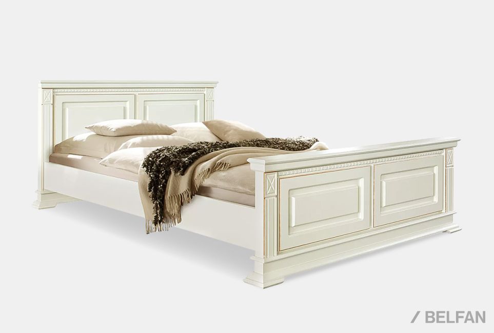 Кровать "Верди Люкс" (высокое изножье) массив и шпон дуба 1