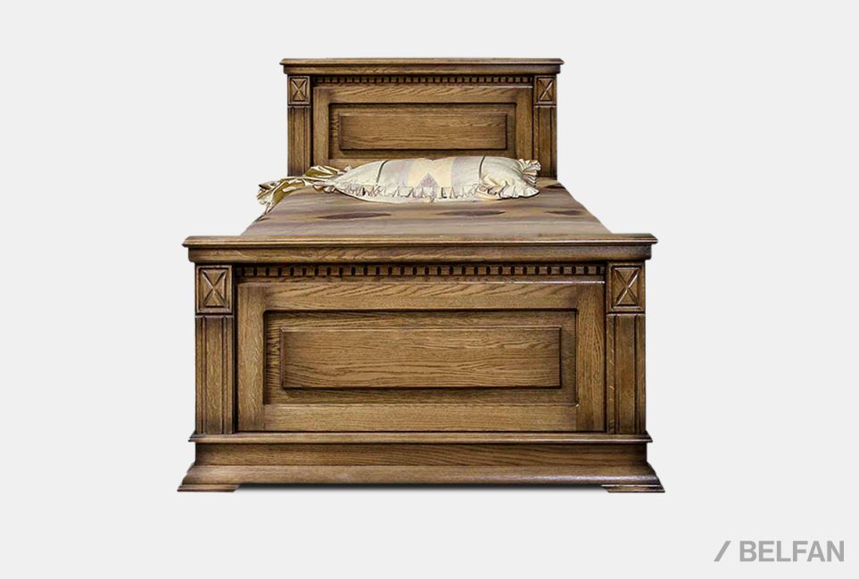 Кровать "Верди Люкс" (высокое изножье) с подъемным механизмом массив и шпон дуба 2