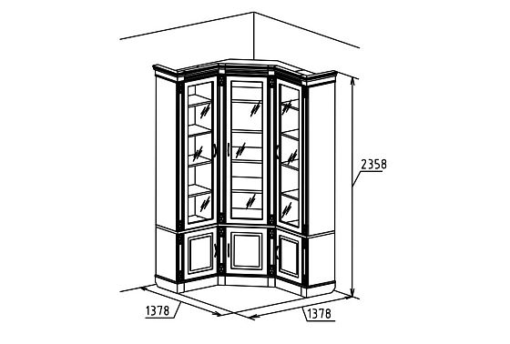 Набор мебели для библиотеки "Верди Люкс 1" массив и шпон дуба 4