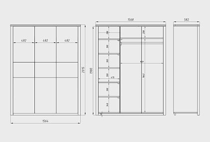 Шкаф для одежды 3-х дверный "Норд"