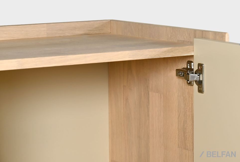 Тумба высокая «Авеню» шпон дуба, МДФ, металл 4