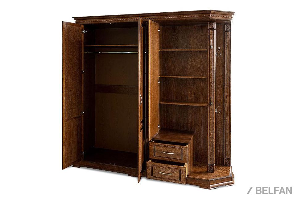 Шкаф комбинированный "Верди Люкс" 1 массив и шпон дуба 2