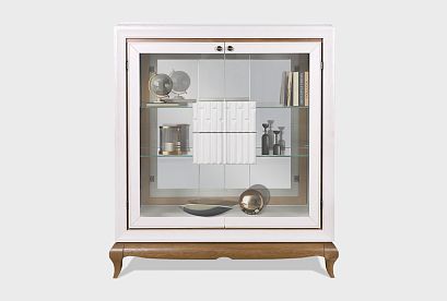 Тумба высокая "Армония" (стекло); *ММ-435-27; айвори+классик