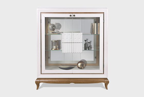 Тумба высокая "Армония" (стекло) массив и шпон дуба 8