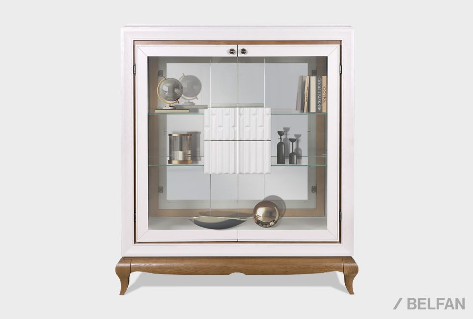 Тумба высокая "Армония" (стекло) массив и шпон дуба 1