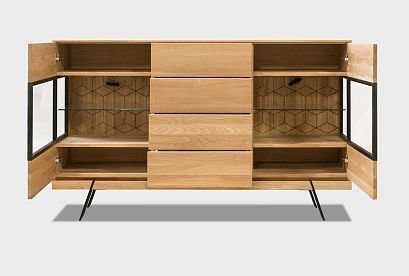 Тумба-бар "Этна"; с декором; дуб натуральный