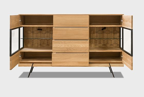 Тумба-бар "Этна" массив дуба, металл 6