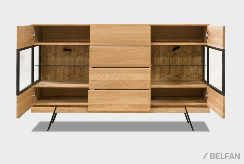 Тумба-бар "Этна" массив дуба, металл 3