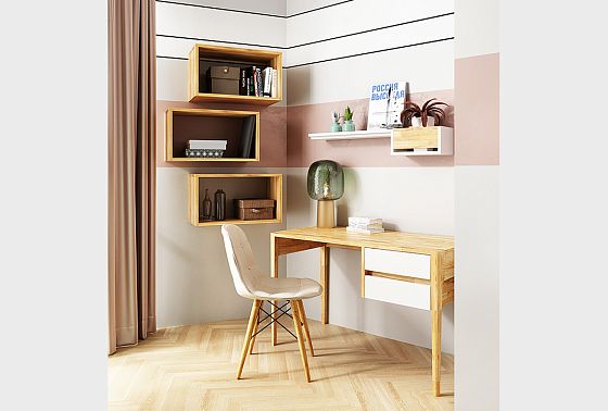 Полка настенная "Cube Design" 1 массив дуба 2