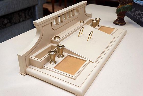 Прибор письменный "Престиж" массив и шпон берёзы 4