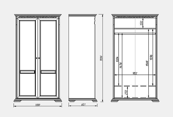 Шкаф 2-х дверный для прихожей "Лика" массив и шпон дуба 4