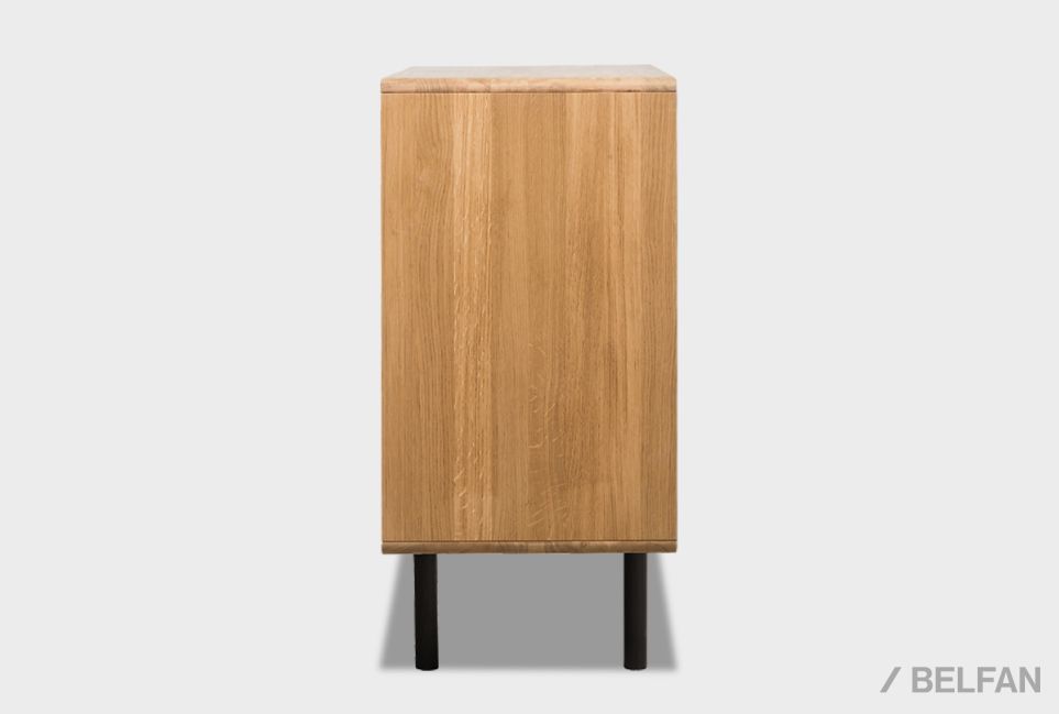 Тумба "Норман" 2 с нишей (левая) массив дуба, МДФ, металл 5