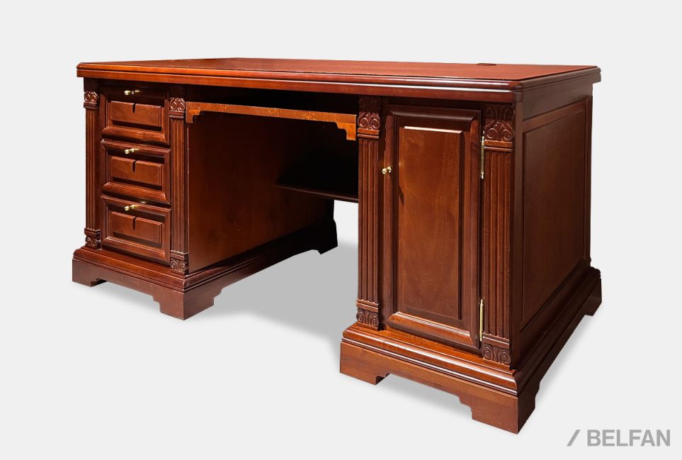 Стол компьютерный "Престиж" массив и шпон берёзы 1