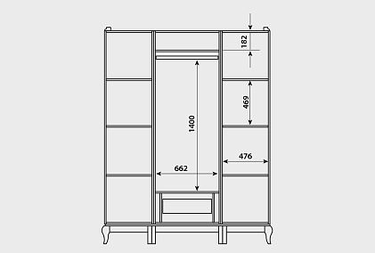 Шкаф для одежды 3-х дв. "Соната" с зеркалом (без декора)
