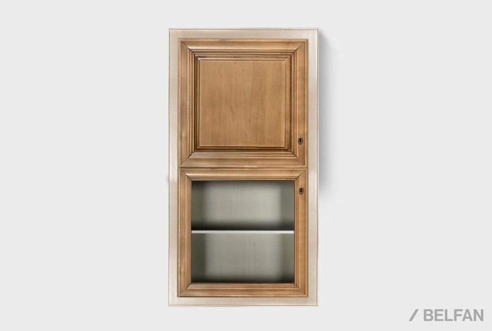 Шкаф навесной закрытый "Оливия" массив и шпон ольхи 1