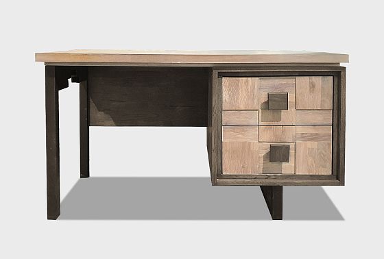 Стол письменный "Cube Design" (тумба справа) массив дуба, металл 3