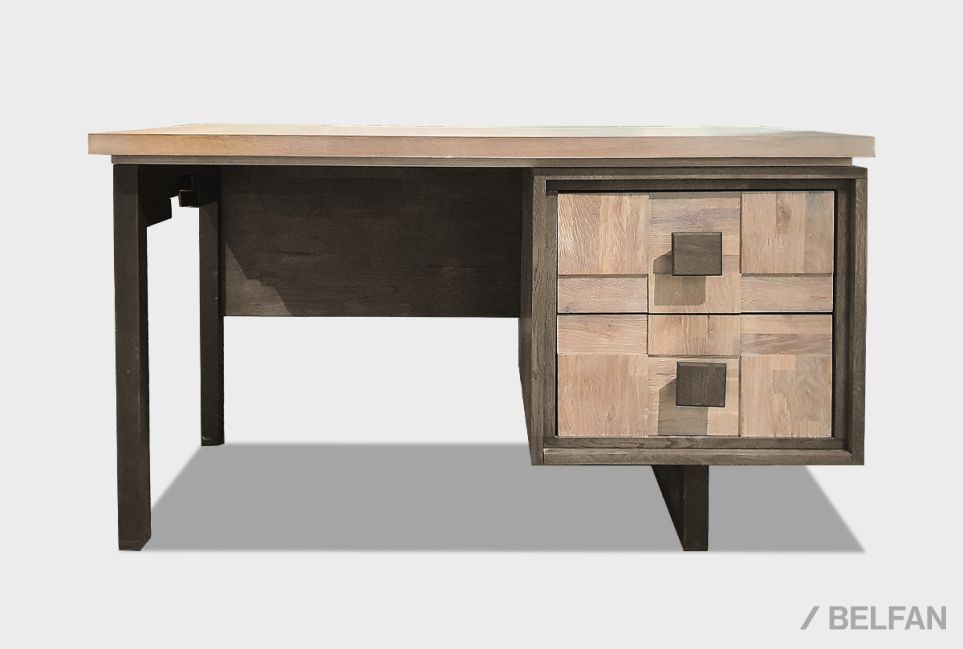 Стол письменный "Cube Design" (тумба справа) массив дуба, металл 1