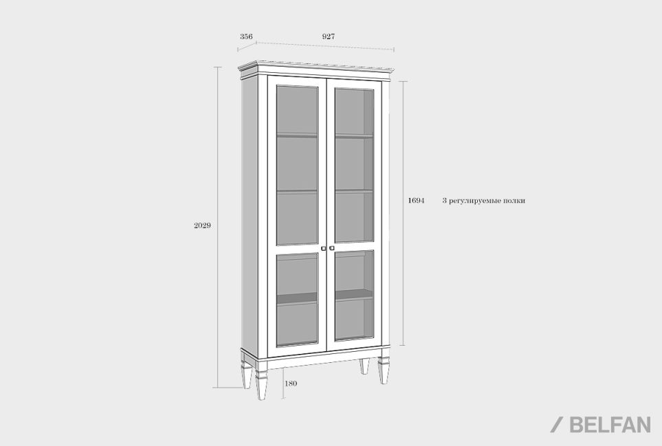 Витрина "Ольса-С" 200 массив сосны 5