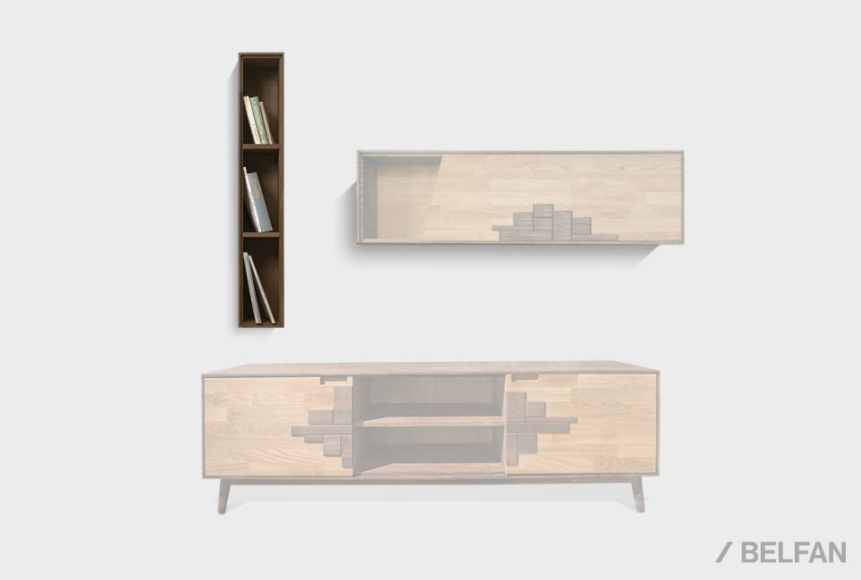 Шкаф навесной узкий "Ирвинг" 3 массив дуба 2