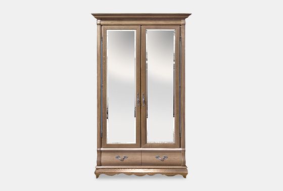 Шкаф для одежды "Тэфи" 2-х дв. с зеркалом массив и шпон дуба 3