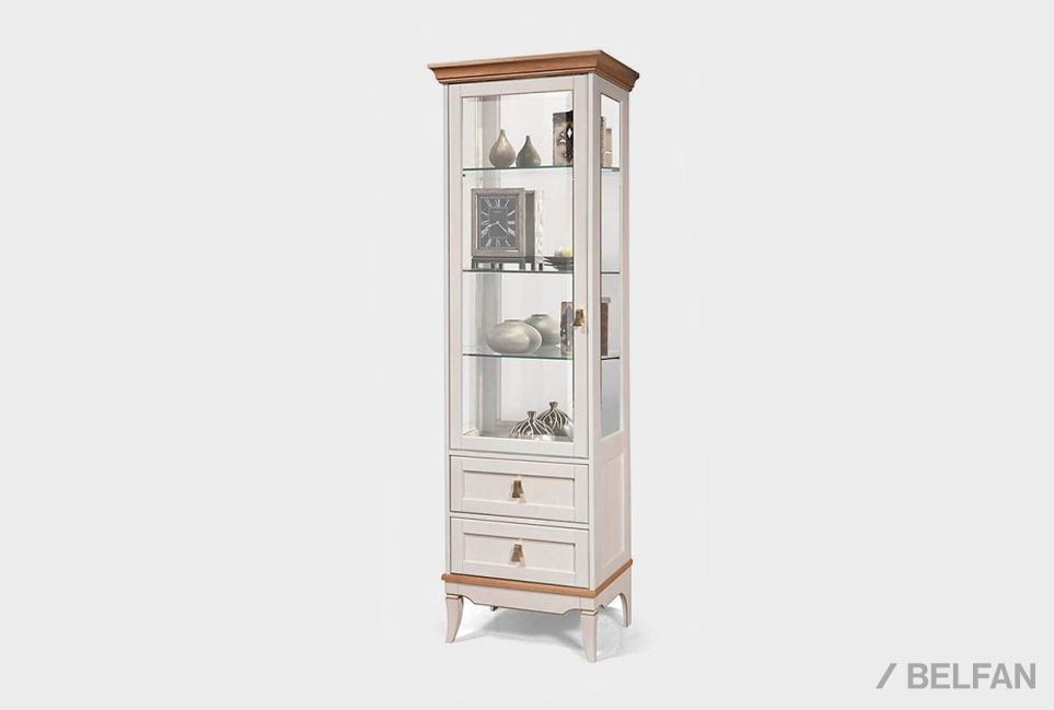 Витрина 1-но дверная "Стюарт" (левая) массив и шпон дуба 2