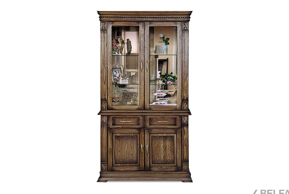 Шкаф комбинированный "Верди Люкс 2з" массив и шпон дуба 2