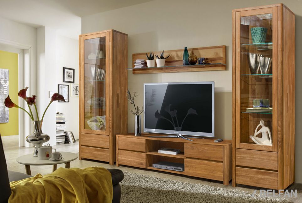 Шкаф с витриной 1-но дв. "Норд" (левый) массив дуба 4