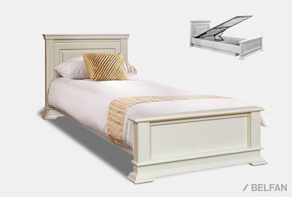 Кровать "Верди Люкс" (низкое изножье) с подъемным механизмом массив и шпон дуба 1