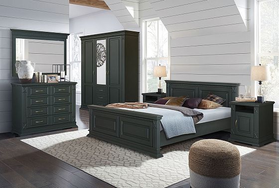 Кровать "Верди Люкс" (высокое изножье) массив и шпон дуба 5