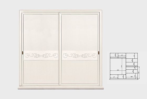 Шкаф-купе для одежды 2-х дв. "Соната" без зеркала (декор) массив и шпон дуба 5