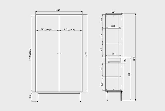 Витрина 2-х дверная "Монреаль"  11