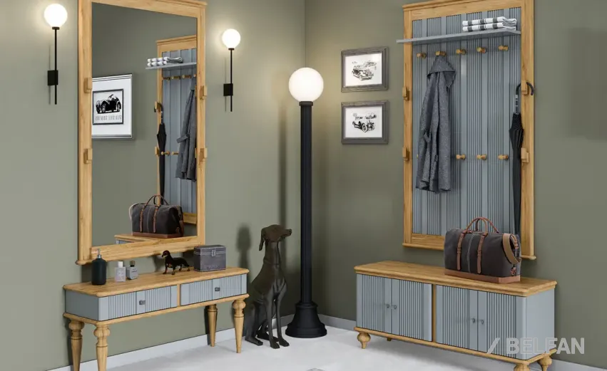 Прихожая «Рандеву» #1. Цвет: серый 7042 + антик 24 Прихожая «Рандеву» #1