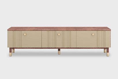 Тумба под ТВ "Меридиан" 180; *А-017.124; к-шоколадный дуб, ф-мускат