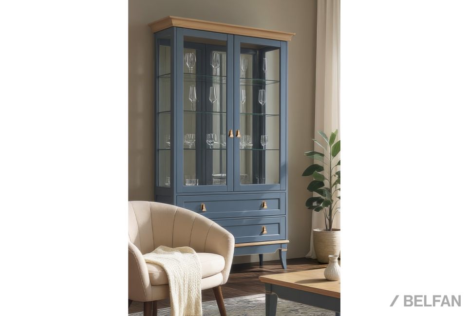 Витрина 2-х дверная "Стюарт" массив и шпон дуба 2