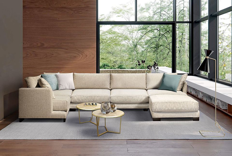 "Леформ" диван угловой с пуфом; нераскл.; 182L901R; правый; начальная группа ткани