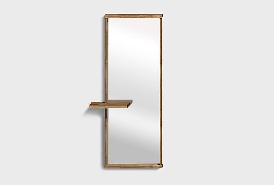 Зеркало настенное с полкой "Уоллстрит" (прямоугольное) массив дуба 4