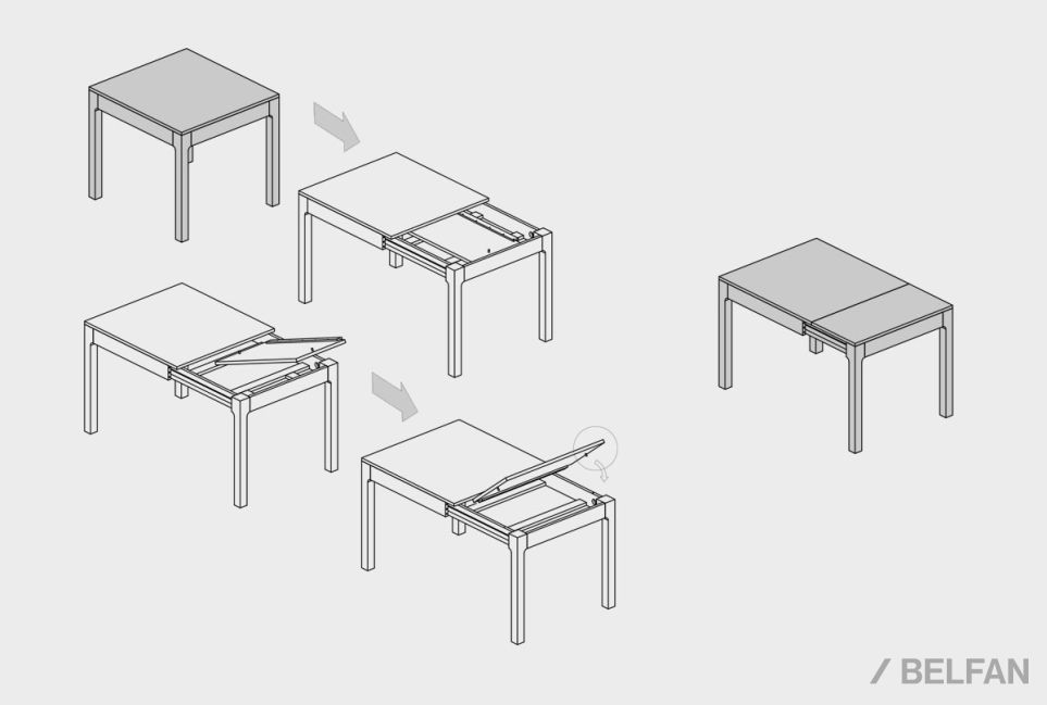 Стол обеденный "Норд" (раскладной) массив дуба 3