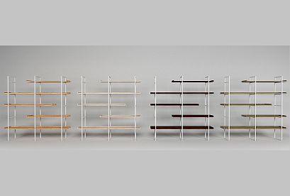 Стеллаж "Арт" 453; пристенный; *КМ-009.453; бейц-масло, чёрный металл