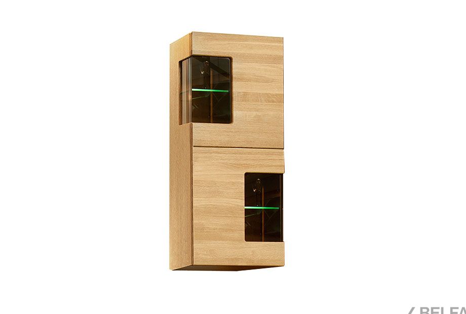 Шкаф навесной 1-но секционный (вертикальный) "Хедмарк" массив и шпон дуба 1