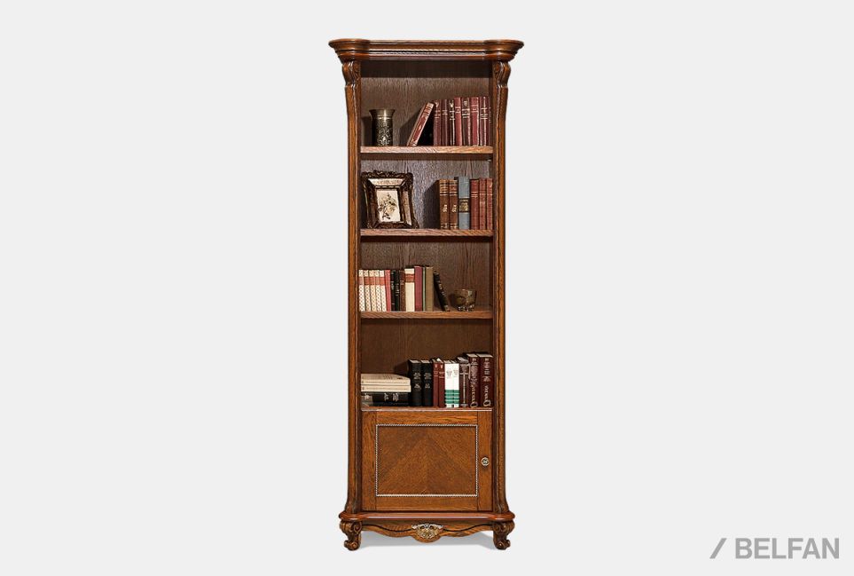 Шкаф для книг "Алези 8" (левый) массив и шпон дуба 1